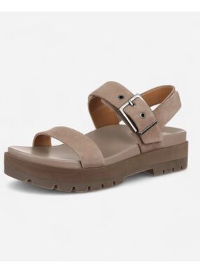 Vionic Womens Torrance Taupe Suede Ankle Strap Slingback Sandals Shoes size 9.5